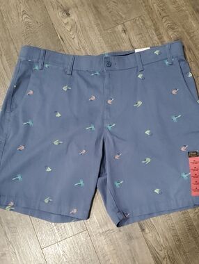 The Foundry Supply Co. Blue Men's Shorts with Multicolor Fishing Lure Print